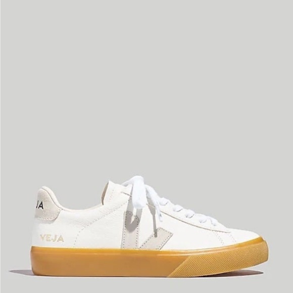 Veja Campo Leather Sneaker Extra White/Natural/Gum Sole 39EU/8US, 40EU/9US NIB - Picture 2 of 11